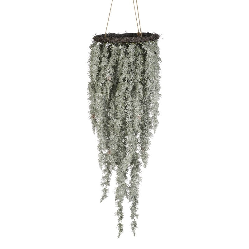 Hangende den met sneeuw