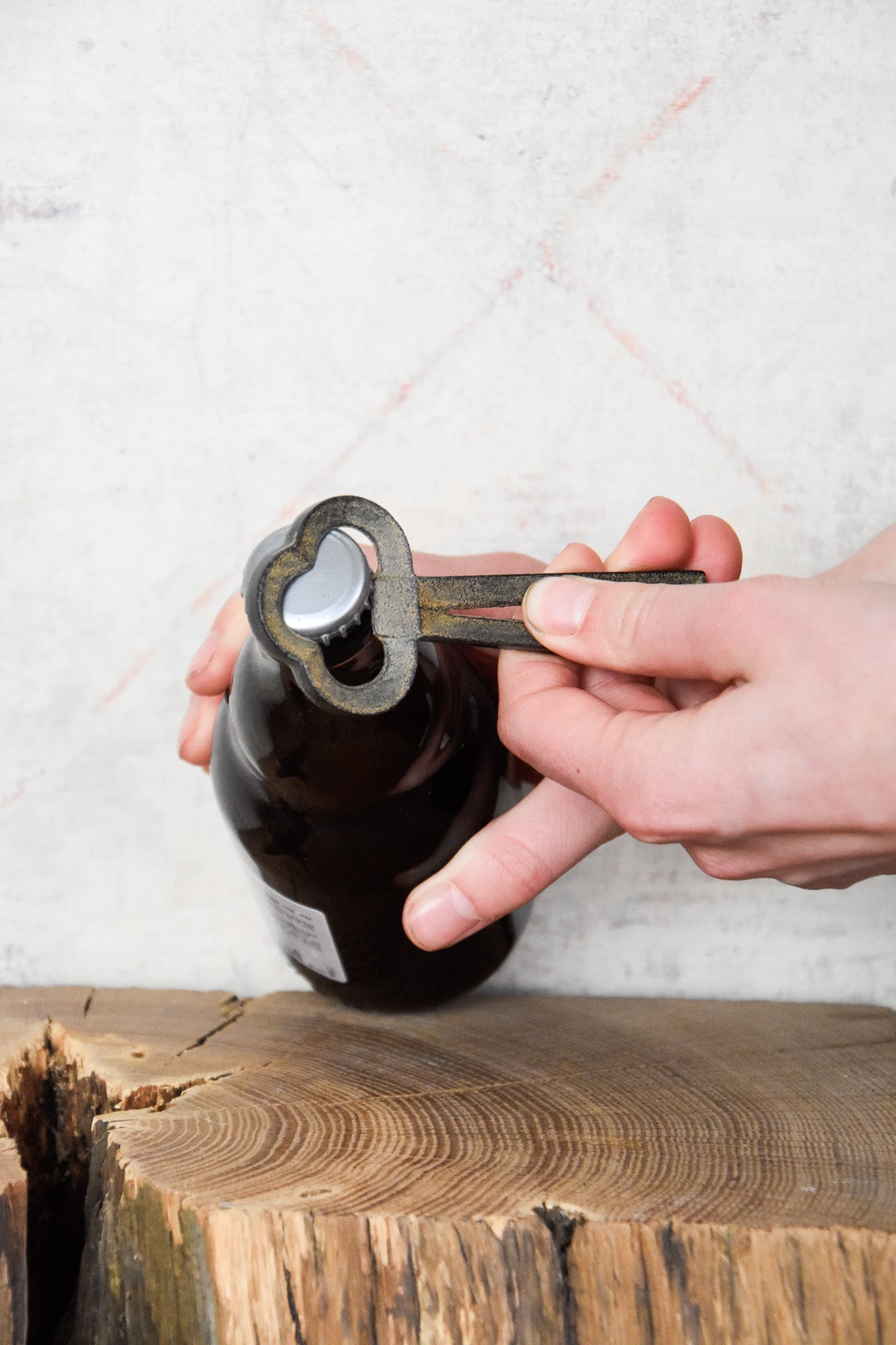 Flessenopener (clover) - roest bruin