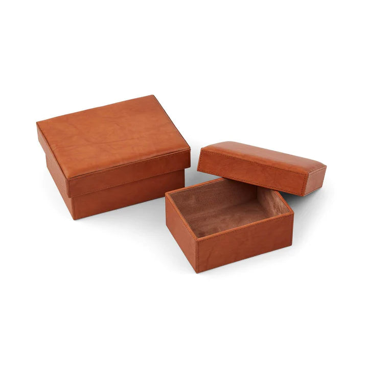 Doos (leren set van 2) - Vierkant