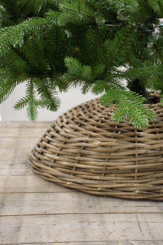 Rieten voetbedekker kerstboom